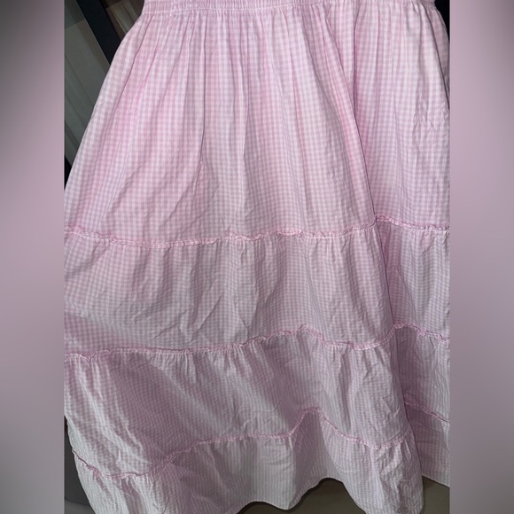 Hill House The Ellie Nap Dress Pink Gingham print ruffle pockets maxi midi - Picture 5 of 8